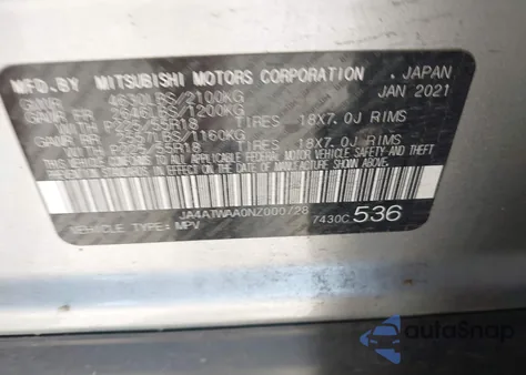 2022 Mitsubishi Eclipse Cross Se S-Awc/Se Special Edition S-Awc/Sel S-Awc/Sel Special Edition S-Awc из США, поврежденный, VIN JA4ATWAA0NZ000728